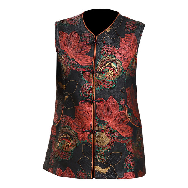 New Chinese style vest for middle-aged and elderly women's mother autumn suit 2025 new grandma Chinese style Tang suit spring and autumn vest