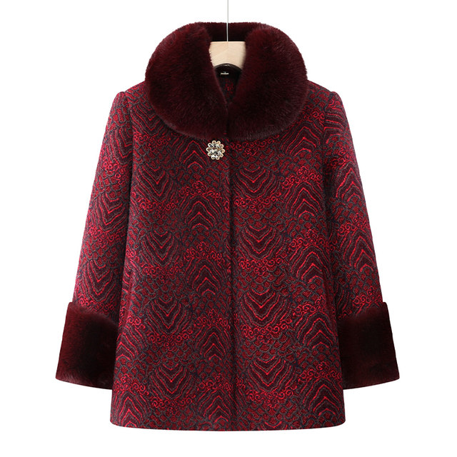 
Middle-aged and elderly women's winter coats, grandma's velvet thickened cotton coats, 60-year-old and 70-year-old mothers' winter warm large clothes