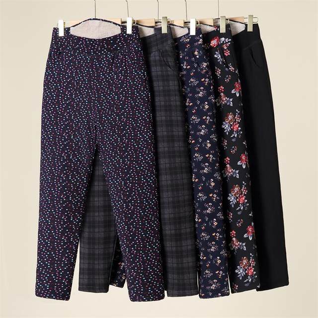 Mom thick cotton pants for women in autumn wear three-layer thickened cotton pants for the elderly for high waist knee pads for the elderly for autumn and winter warm pants