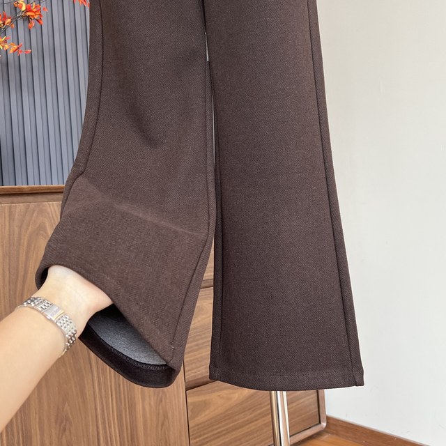 Middle-aged and elderly women's spring and autumn straight trousers new mother's clothing autumn and winter wide-leg versatile casual drooping pants