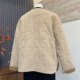 Fashionable new style winter mother's wear round neck solid color cardigan for middle-aged and elderly ladies button-down cotton warm jacket