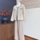 Temperament and fashionable new autumn and winter mother's knitted small fragrance style top coat middle-aged women's elastic waist pants set