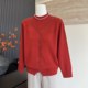 New mother's clothing autumn knitted sweater top fake two pieces with fashionable and foreign style half turtleneck sweater for middle-aged and elderly women