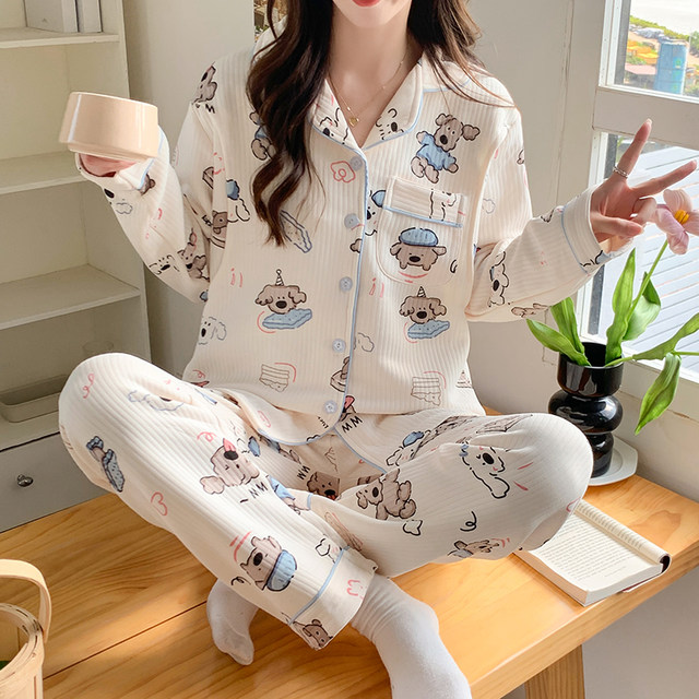 Autumn and winter air cotton confinement clothes spring and autumn pure cotton February 3 postpartum pregnant women pajamas breastfeeding and breastfeeding