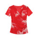 Temperament tie -dyeing T -shirts Female short -sleeved summer new sexy V -neck net gauze crotch

