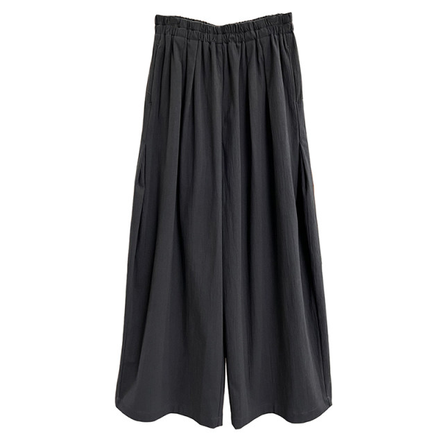 Yuan comes out! OEM factory P brand material! Elastic waist casual cotton wide-leg pants for women MZ60620~JS
