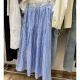 2025 new retro plaid skirt for women summer loose versatile drawstring A-line long skirt for slimming versatile skirt