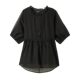 Black short-sleeved shirt for women in 2025 summer new fashion large size loose belly-covering chiffon shirt top
