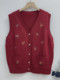Middle-aged and elderly vests, sweater vests, cardigan vests, middle-aged and elderly women's clothing, spring and autumn old lady clothes