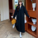 Large size women's autumn and winter new fat mm loose slim hooded plush sweatshirt dress wear bottoming long skirt