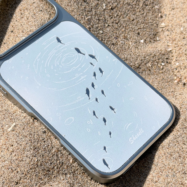 Shesell koi iphone17 mobile phone case mirror electroplating silver edge couple besties anti-fall and anti-collision feel so simple and cute