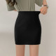 Black high waist skirt for women summer 2024 new ol professional style elastic hip skirt tight sexy one step short skirt