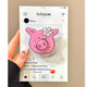 Cute cartoon creative shaking mobile phone holder telescopic lazy drama girl heart mobile phone case paste support new