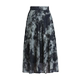 2025 new summer ink painting printed chiffon high waist a-line skirt for women mid-length large styling large-size dance skirt