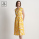 Marc O'Polo/MOP2025 summer new design print waist-hugging V-neck long skirt sleeveless dress for women