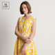 Marc O'Polo/MOP2025 summer new design print waist-hugging V-neck long skirt sleeveless dress for women
