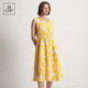 Marc O'Polo/MOP2025 summer new design print waist-hugging V-neck long skirt sleeveless dress for women