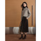 Zhimei Rihe chocolate -colored suede styling double -opening zipper design is thin and thin wild pencil skirt