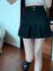 Retro high waist denim a-line shorts for women large size fat mm hot girl skirt washing cotton commuting pleated short skirt