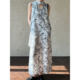 Good goods retro V-neck sleeveless lace-up dress for women's spring new loose printed casual vest skirt 3538