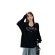 Large size fat MM autumn lazy wind mid -length long V -neck soft glutinous sweater hanging neck vest, two -piece jacket