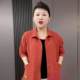 Large size casual jacket for women early spring new mother outfit loose slim lapel long sleeve meat-covering cardigan top