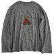 Korean version of retro old gray cartoon printed round neck long-sleeved T-shirt for women loose lazy inner bottom shirt autumn and winter