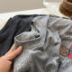 Korean version of retro old gray cartoon printed round neck long-sleeved T-shirt for women loose lazy inner bottom shirt autumn and winter