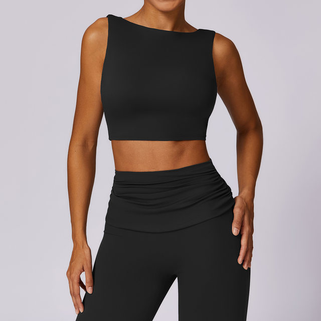 Yoga beauty vest high-intensity shock-proof quick-drying fitness clothing running tight sports underwear one-shoulder bra sexy