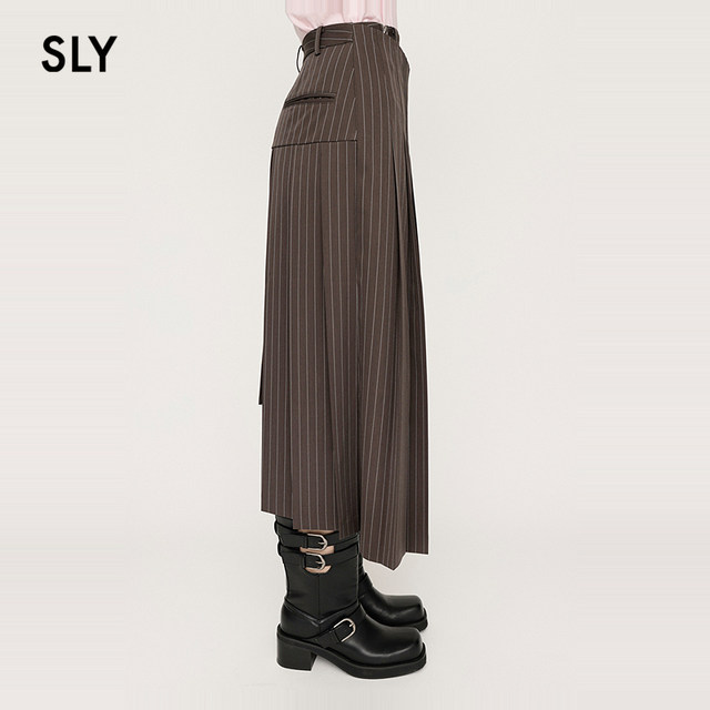 
SLY 2025 summer new product commuter style irregular pleated skirt asymmetrical skirt 030ISZ31-1061