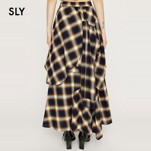 SLY Spring retro street vibe splicing irregular skirt for women 030HAA31-2401
