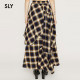 SLY Spring retro street vibe splicing irregular skirt for women 030HAA31-2401
