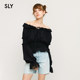 SLY Sweet Lady Style One-Line Collar Bow Flap Sleeve Lace Lace Shirt Women 038HAZ30-0281