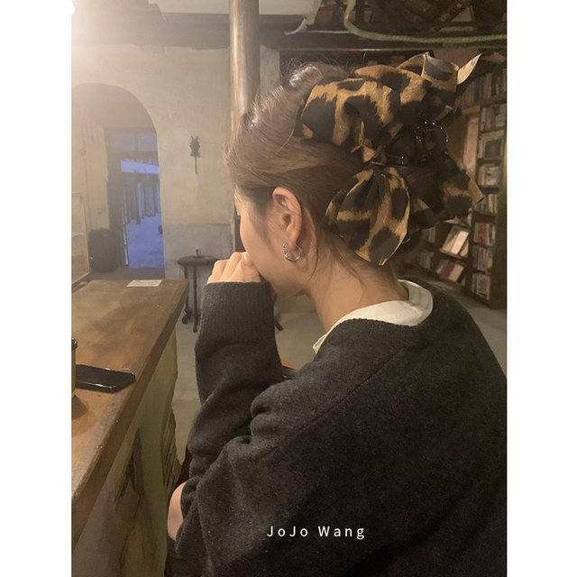 Full ~ Leopard print high-end hair grab clips fashionable and fashionable hair accessories women's hairpin large shark clips hair card