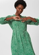 HobBS seven -point sleeve dress one -step skirt green floral belt V -neck, fresh summer lady, elegant and versatile
