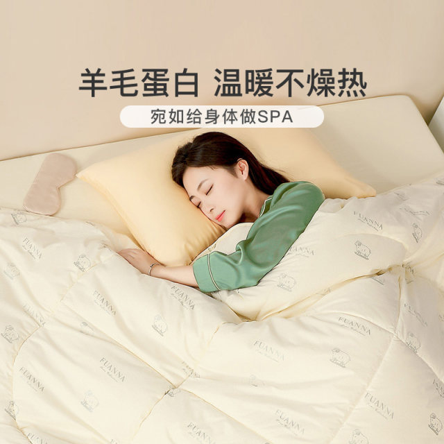 Fuanna imported wool quilt 100% pure wool four seasons warm quilt household quilt core winter quilt