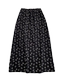 Retro floral skirt for women! Korean versatile elastic waist pleated in summer to make them look slim A-line casual long skirt black