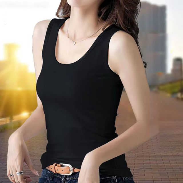 Pure cotton vest female in the spring and autumn in the morning running exercise bottoming shirt slimming, thin yoga anti -light sexy top girl
