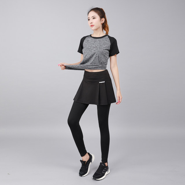 Women's short skirt autumn and winter leggings one-piece slimming skirt a-line skirt black tennis badminton sports outer wear