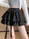 French retro ballet style fluffy cake skirt for women spring, autumn and summer a-line bow high-waist strap skirt