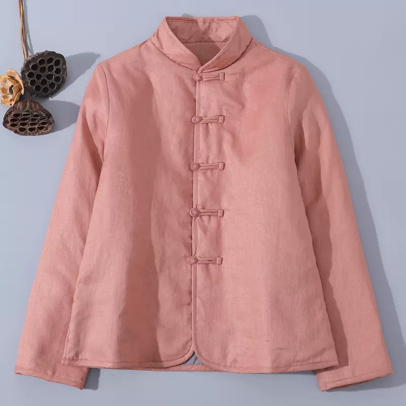中国风禅意茶服唐装盘扣对襟中式上衣亚麻棉服外套茶艺