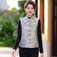 
Middle-aged mother's spring and autumn clothing, Chinese style retro vest short jacket, stand collar, women's jacquard, vest vest top