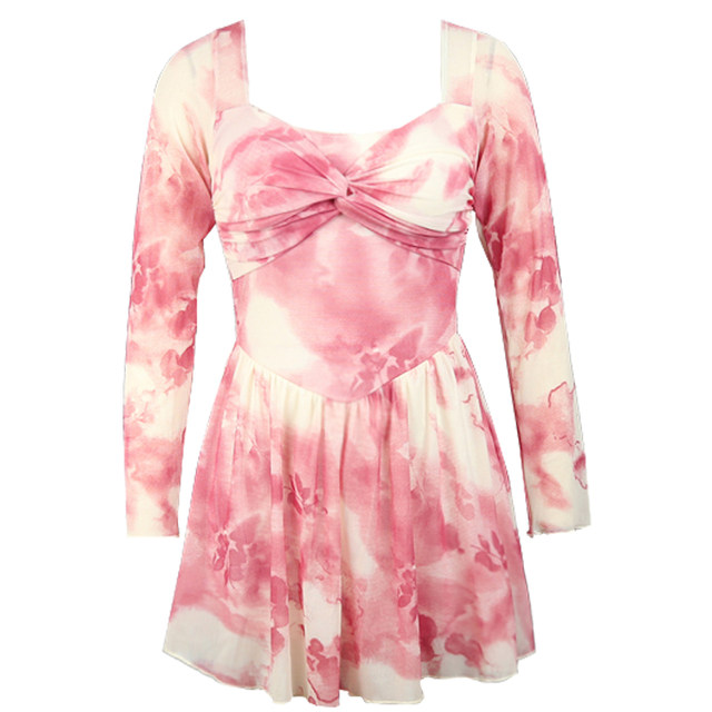 Couple swimsuit women's large size one-piece skirt boxer long-sleeved sunscreen hot spring men's swimming trunks plus fat loose beach pants