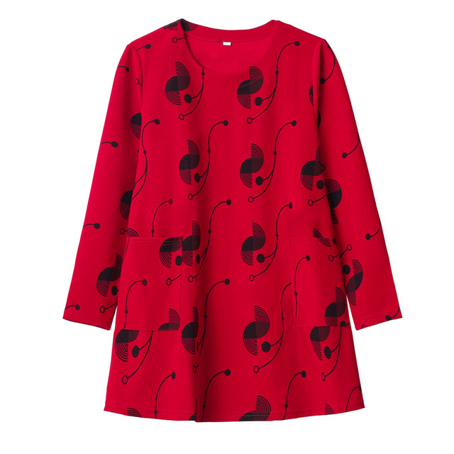 Mom women's clothing, fat and large size fashionable base shirt, middle-aged and fashionable long-sleeved middle-aged and elderly people's belly cover spring and autumn top