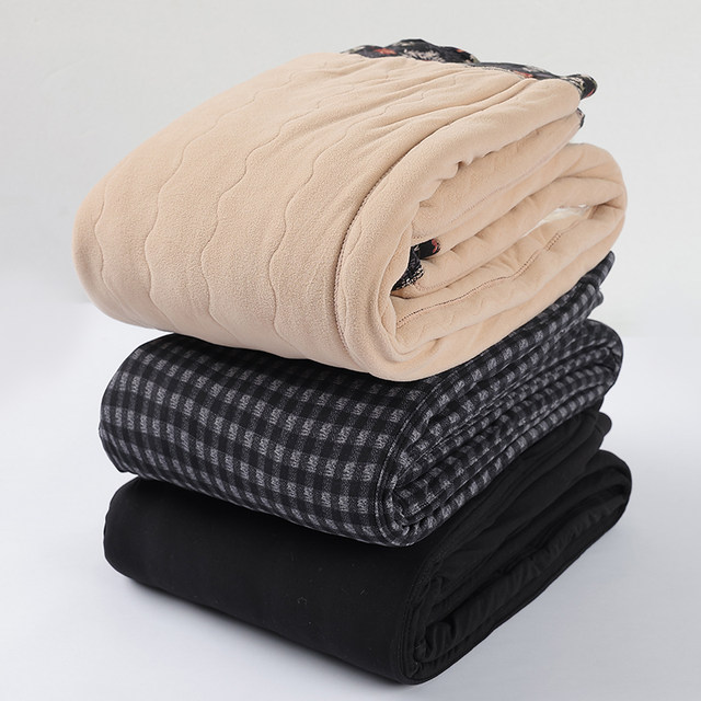 Add fat and large size for women to wear outside mother plus velvet thickened middle-aged and elderly winter grandma high waist warm cotton pants for elderly people