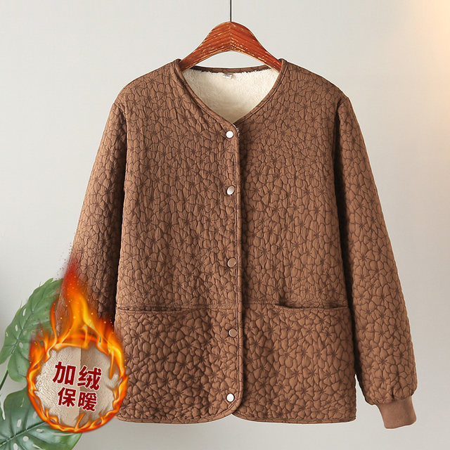 2025 new style plus velvet thickened fat mother autumn and winter clothes for women plus fat plus large size fashionable middle-aged and elderly special body jacket