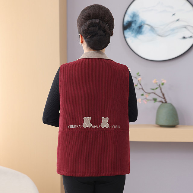 2025 New Mother's Spring Clothes Plus Size Vests Middle-aged and Elderly Extra Large Size Jackets Female Elderly Spring and Autumn Vests