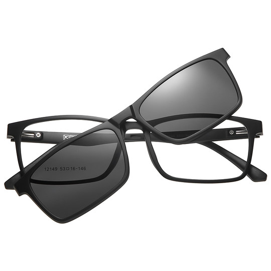 New five-in-one myopia glasses and sunglasses, colorful dual-purpose magnetic large-face round frame men and women trendy prescription sunglasses