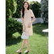 Mo Hanyimei temperament hollow texture lace lapel dress 2025 summer new POLO collar dress for women

