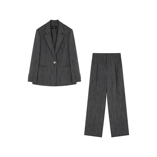 Mohan Yimei commuter temperament halo style suit wide leg pants suit 2025 spring new commuter simple suit